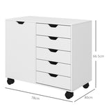 HOMCOM Multi-Storage Mobile Office Storage Cabinet - White