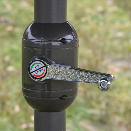 Outsunny 4.6M Sun Umbrella Canopy Double-sided Crank Sun Shade w/ Cross Base Off White