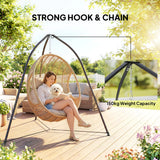 Outsunny Hammock Stand for Hanging Chair Adjustable Height Tripod Hammock Chair Stand Only with Chain, 150 kg Capacity, Black