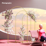 Outsunny Wedding Arch Frame Set, 2.2, 2, 1.8 m Metal Arch Backdrop Stand Set of 3, Balloon Arch Stand Set for Birthday Party, Bridal Shower, Graduation, Ceremony, Banquet Decorations, Gold Tone
