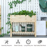 Outsunny Wooden Raised Plant Stand Outdoor Flower Bed Box with Clapboard 100 x 40 x 84cm