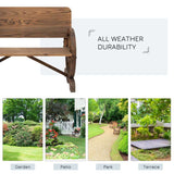 Outsunny Fir Wood 2-Seater Outdoor Garden Wagon Wheel Bench