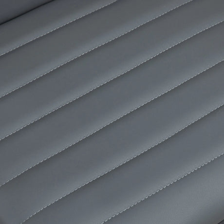 HOMCOM Armless Task Desk Chair, Swivel Office Chair with Faux Leather, Adjustable Seat Height, Chrome Base, Wheels for Home, Dark Grey