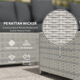 Outsunny 6 Pieces Rattan Corner Sofa Set - Mixed Grey