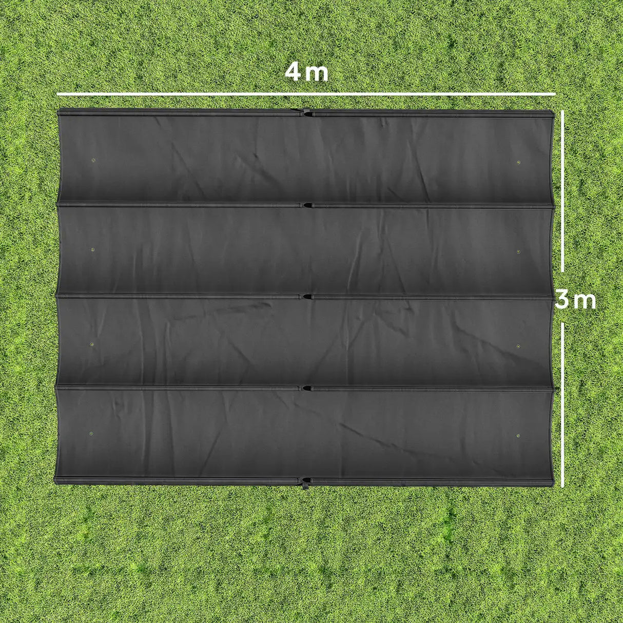 Outsunny Retractable Pergola Canopy Only, 3.92 x 3.5 m, UV30+ Replacement Canopy Cover for 4 x 3 m Pergola, Dark Grey