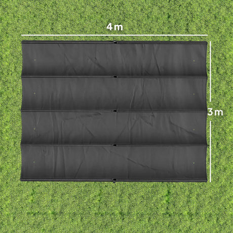 Outsunny Retractable Pergola Canopy Only, 3.92 x 3.5 m, UV30+ Replacement Canopy Cover for 4 x 3 m Pergola, Dark Grey