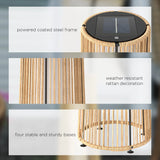 Outsunny Patio Garden Solar Powered Lights Woven Resin Wicker Lantern Auto On/Off