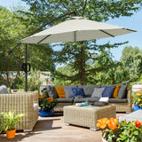 Outsunny 3(m) Offset Cantilever Parasol Umbrella, with Cross Base - Cream