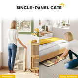 PawHut Freestanding Pet Gate, Portable Dog Barrier Gate with Feet for Small Breeds, 75 x 51 cm, Natural Wood