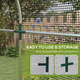 Outsunny Galvanised Steel Fruit Cage, Plant Protection Tent with Zipped Door, 1.2 x 2.4 x 1.9m, Black