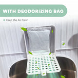 PawHut Cat Litter Box with Lid, Scoop, Deodorisation Bags, Top Entry, Green