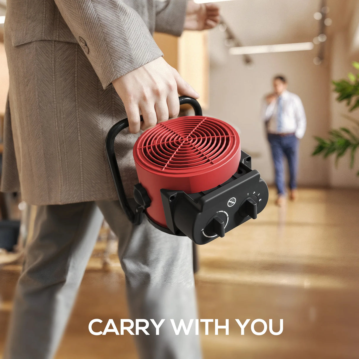 HOMCOM 2000W Portable Ceramic Electric Heater with Fan - Red