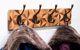 Aztec Design Wooden Plinth, 4 Double Coat Hooks