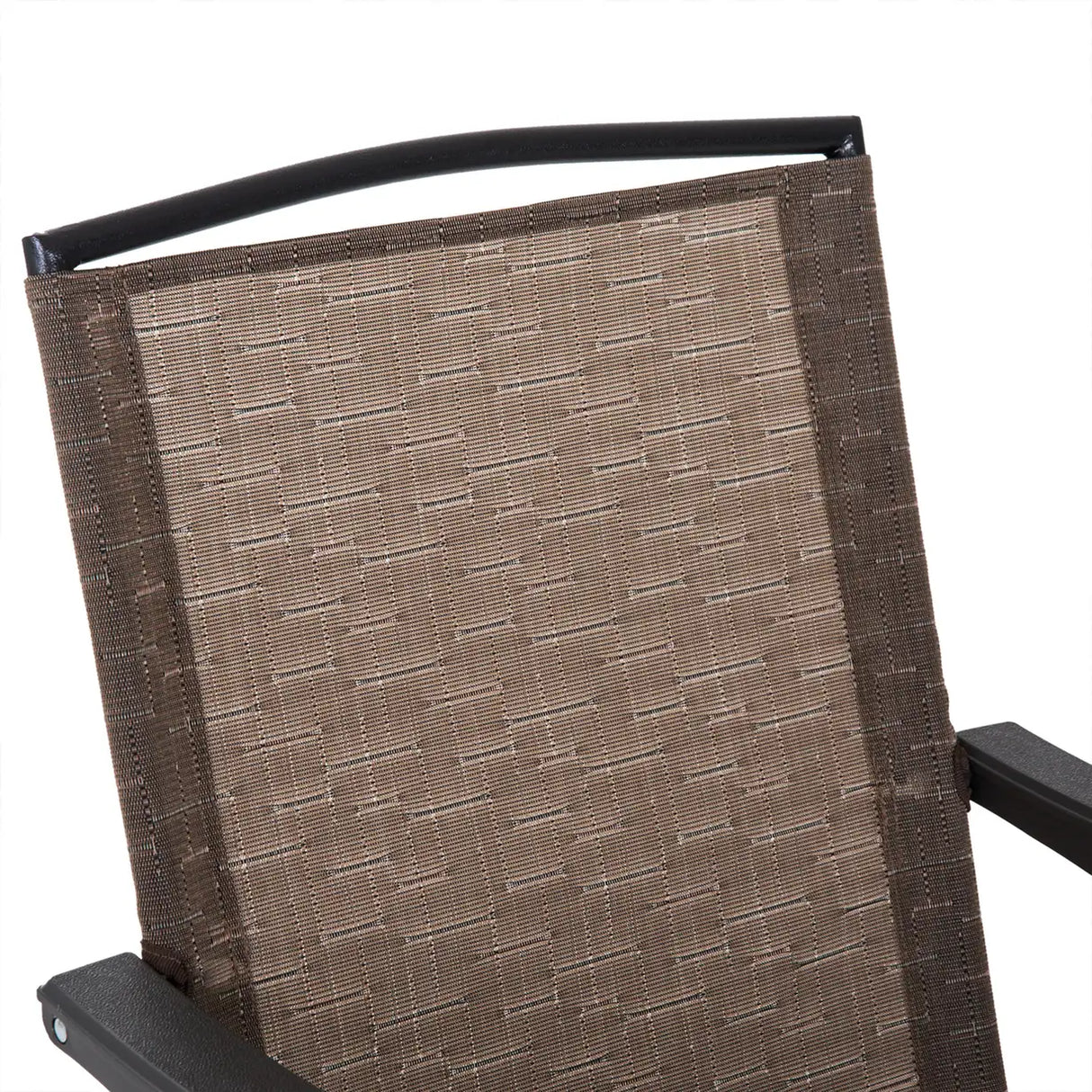 Outsunny 3 Piece Outdoor Bistro Set, Patio Conversation Furniture Set with 2 Folding Backrest Adjustable Armchairs and Glass Top Coffee Table, Brown