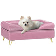 PawHut Cat Sofa Pet Couch w/ Removable Backrest, Soft Cushion, Washable Cover, for Small and Medium Sized Dogs, Pink