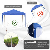 Outsunny 3 x 3M Garden Pop Up Gazebo Height Adjustable Marquee Party Tent Wedding Canopy with Carrying Bag, Blue