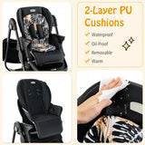 Multifunctional Folding Baby High Chair with Rolling Wheels-Black