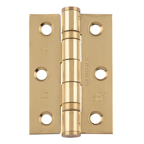 76 X 51 X 2MM BALL BEARING HINGE GRADE 7 C/W SCREWS (PAIR) - STAINLESS BRASS - 76 X 51 X 2MM - PAIR