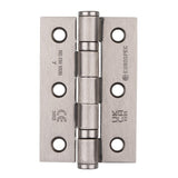 76 X 51 X 2MM BALL BEARING HINGE - GRADE 7 C/W SCREWS (PAIR) - Satin Nickel - PAIR