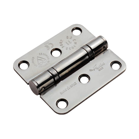 76 X 67 X 2.5MM BALL BEARING HINGE GRADE 11 C/W SCREWS (PAIR) - RADIUS - BRIGHT STAINLESS STEEL - PAIR