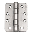 102 X 76 X 2.5MM BALL BEARING HINGE GRADE 13 C/W SCREWS (3 PACK) - RADIUS - SATIN STAINLESS STEEL - PACK (3)