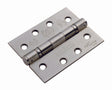 102 X 76 X 2.5MM BALL BEARING HINGE GRADE 13 C/W SCREWS (3 PACK) - SATIN STAINLESS STEEL - PACK (3)