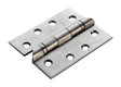 102 X 76 X 3MM HOSPITAL TIP BALL BEARING HINGE GRADE 13 C/W SCREWS (PAIR) - SATIN STAINLESS STEEL - PAIR