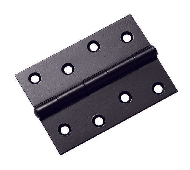 102 X 72 X 2MM FIXED PIN HINGE C/W SCREWS (PAIR) - POWDER COAT BLACK - 102 x 72 - PAIR