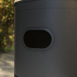 Outsunny 11 KW Freestanding Gas Patio Heater, Adjustable Outdoor Garden Propane Heater with Tip-Over Switch, Wheels, Pulse Ignition, Tank Room with Openable Door, Black