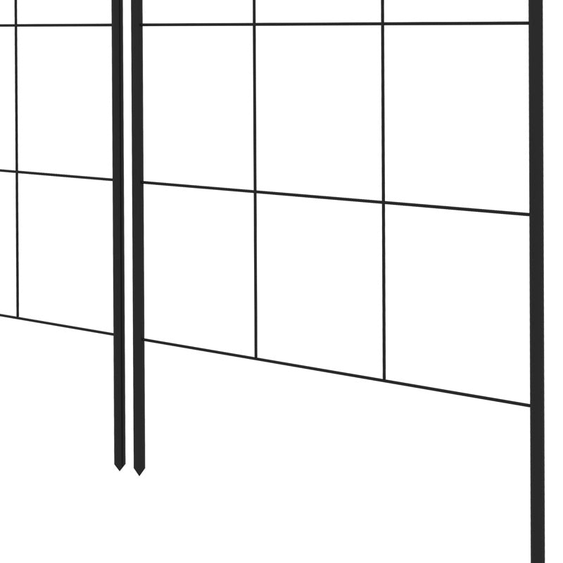 Outsunny Metal Trellis Set of 2, Garden Trellis for Climbing Plants Support Frames, Grid Design