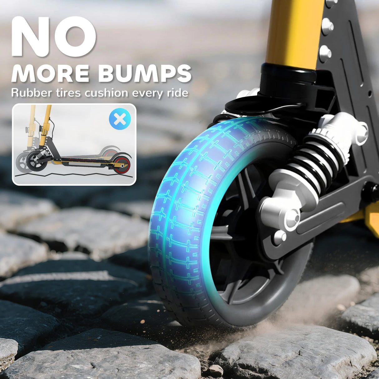 SPORTNOW Folding Electric Scooter for Kids, with Dual Brakes, Front Suspension, LED Colourful Lights, Gold Tone