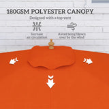 Outsunny 2m Tilting Wooden Pole Parasol - Orange