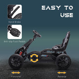 HOMCOM Kids Pedal Go Kart, with Adjustable Seat, EVA Wheels, Seat, Handbrake - Black