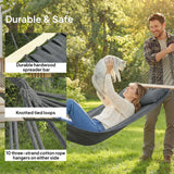 Outsunny Cotton Hammock, Soft Portable Swing Sleeping w/ Headrest & Side Pocket, Dark Grey