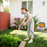 Outsunny Retractable Hose Reel Wall Mounted, 30+2m Garden Hose Pipe Reel with Lock, Auto Rewind, 7 in 1 Spray Nozzle, Includes Wall Fixings, 180 Swivel, Outdoor Watering, Orange