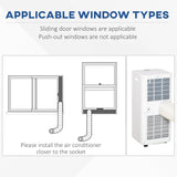 HOMCOM 7000 BTU Portable Air Conditioner for Cooling Dehumidifier Fan, Air Conditioning Unit for Room up to 26m2, with Remote, 24H Timer, Window Mount Kit, R290, A Energy Efficiency, 785W