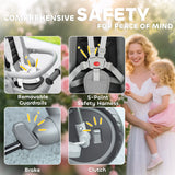 AIYAPLAY 6 in 1 Foldable Kids Trike with Adjustable Parent Handle & Canopy for Ages 1-5, Grey