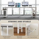 HOMCOM Computer Desk, with Power Sockets - White