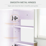 HOMCOM 80 x 15 cm Double Door Bathroom Mirror Cabinet - White