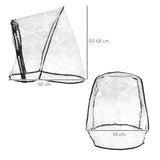 PawHut Dog Stroller Rain Cover, Cover for Dog Pram Stroller Buggy w/ Rear Side Entry