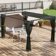 Outsunny 3 x 4m Aluminium Frame Pergola, with Retractable Roof - Dark Grey