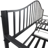 Outsunny Metal Bench W/Table,  150Lx53Wx95H cm