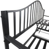 Outsunny Metal Bench W/Table,  150Lx53Wx95H cm