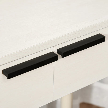 HOMCOM Dressing Table with Mirror and Stool, Vanity Makeup Desk Set with 2 Drawers, Cushioned Stool and Make-up Organiser for Bedroom and Dressing Room, 80 x 40 x 123 cm, White