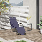 Outsunny 2 in 1 Folding Sun Lounger Reclining Garden Chair with 2-Level Adjustable Backrest, Outdoor Zero Gravity Recliner Garden Chair with Head Pillow and Armrests, Grey