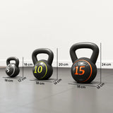 SPORTNOW Three-Piece Kettlebell Set, 5lbs, 10lbs, 15lbs with Storage Tray