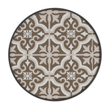 Outsunny 60 Garden Table, with Glass Printed Tabletop - Brown