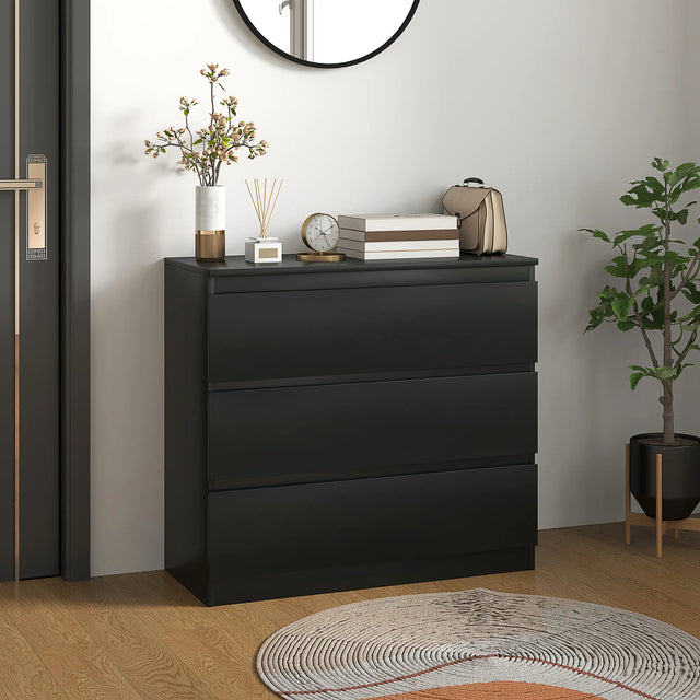 HOMCOM Chest of Three Drawers - Black