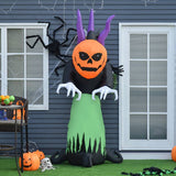 HOMCOM Halloween Pumpkin Ghost Inflatable LED Lights Accessories Scary Ghoul Outdoor Kids Party Theme Display