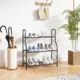 Outsunny 3-Tier Metal Plant Stand, Heavy Duty Ladder Shelf Potted Plants Display Rack, Indoor Outdoor Flower Pot Holder